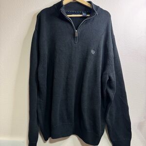 Chaps Big & Tall Men's Black Quarter-Zip Sweater
